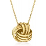 Ross-Simons 14kt Yellow Gold Love Knot Pendant Necklace