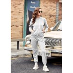 Hotouch Sweatsuit For Women 2 Piece Casual Hoodie Jogging Set Long Sleeve Solid Color Lounge Wear Outfits