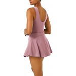 Women&#39;s Workout Exercise Tennis Dress Golf Dress with Built in Shorts Athletic Dress with Pockets for Daily Wear