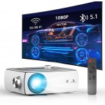 NexiGo Native 1080P WiFi Projector with Dolby_Sound Support, Bluetooth 5.1 , [220ANSI - Over 7500 Lux Brightness], Remote, Compatible with Phone, Computer, HDMI, USB, AV Interfaces