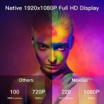 NexiGo Native 1080P WiFi Projector with Dolby_Sound Support, Bluetooth 5.1 , [220ANSI - Over 7500 Lux Brightness], Remote, Compatible with Phone, Computer, HDMI, USB, AV Interfaces