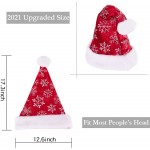 Christmas Santa Hat Snowflakes Santa Hat Luxury Plush Hat for Christmas Costume, Christmas Party Supplies