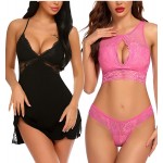 Avidlove Women Sexy Lingerie Lace Babydoll Set Mini Sleepwear for Women