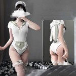 HONGMEI Womens Fantasy Nurse Cosplay Roleplay Lingerie Set Sexy Ladies Bodysuit