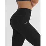 ODODOS Women&#39;s High Waisted Dual Pockets Workout Capris Leggings, Sports Running Yoga Gym Athletic Leggings- 19&#34; / 28&#34; Inseam