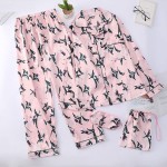 Women&#39;s 7pcs Pajama Set Satin Silk Sexy Cami Shorts Set Pjs &amp; Button Down Long Sleeve Shirt Sleepwear Loungewear All Season