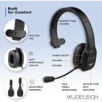 WUGEUSCH Wireless Headset With Microphone - Noise Canceling Headphones with Mic - On-Ear Earphones with USB Dongle for Office Work, Video Calling, Call Center - 32H Talk Time, Clear Audio Transmission