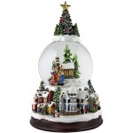 The San Francisco Music Box Company Carolers w/ Tree Top and Village Base Musical Snow Globe