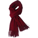 Women&#39;s Winter Scarf Cashmere Feel Pashmina Shawls and Wraps Blanket Scarves with Tassels (Burgundy)