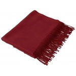 Women&#39;s Winter Scarf Cashmere Feel Pashmina Shawls and Wraps Blanket Scarves with Tassels (Burgundy)