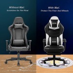 Gaming Chair with Footrest Ergonomic Office Chair Desk Chair Computer Chair with Massage Gamer Chair Silla Gamer Office Chairs for Heavy People with Mat,White