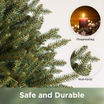 HEAO 7.5ft Pre-Lit Artificial Holiday Christmas Tree w/ 2950 Branch Tips/ 400 UL Light , Metal Hinges &amp; Base for Home, Office, Party Decoration