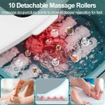 Foot Spa Bath Massager with Heat, Ag+ Bubbles &amp; Red Light to [Relieve Foot Odor], Pedicure Foot Soak Tub with Detachable Massage Rollers for Feet Relax, Extra [10 in 1 Pedicure Kit]