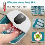 Foot Spa Bath Massager with Heat, Ag+ Bubbles &amp; Red Light to [Relieve Foot Odor], Pedicure Foot Soak Tub with Detachable Massage Rollers for Feet Relax, Extra [10 in 1 Pedicure Kit]