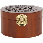 UXZDX CUJUX Wooden Music Box Retro Style Round Music Box Music Jewelry Box Swan Lake and Sky Castle